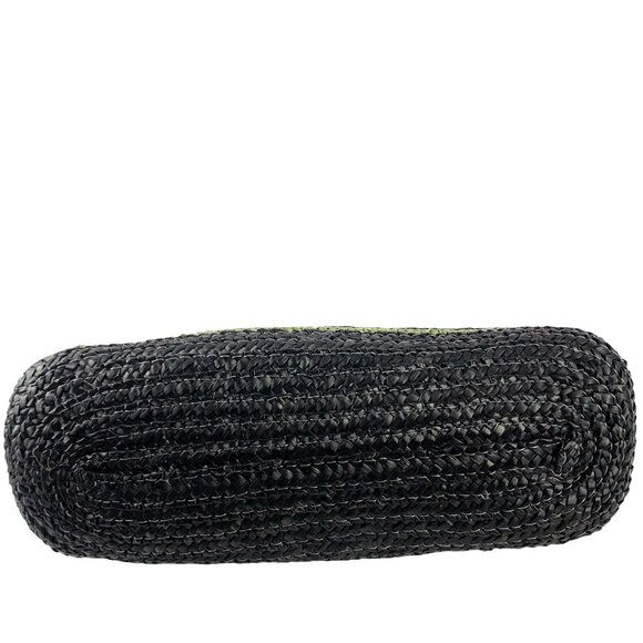 MAGID Multi Colored Striped Wheat Straw Double Wooden Handle Satchel - Picture 7 of 14